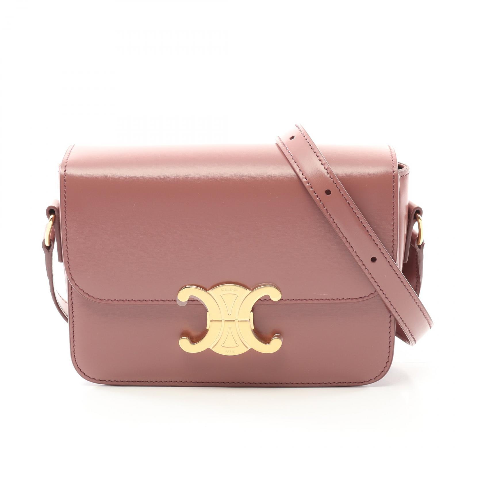 Celine Teen Triomphe Shoulder Bag Leather Pink